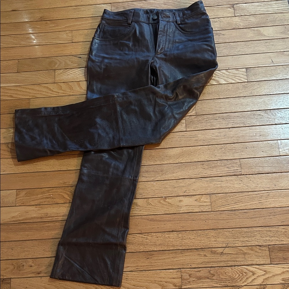 Brown Genuine Leather Pants